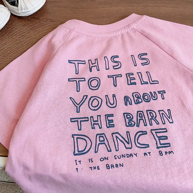 Barn Dance Pink Cotton Tee – detail 4