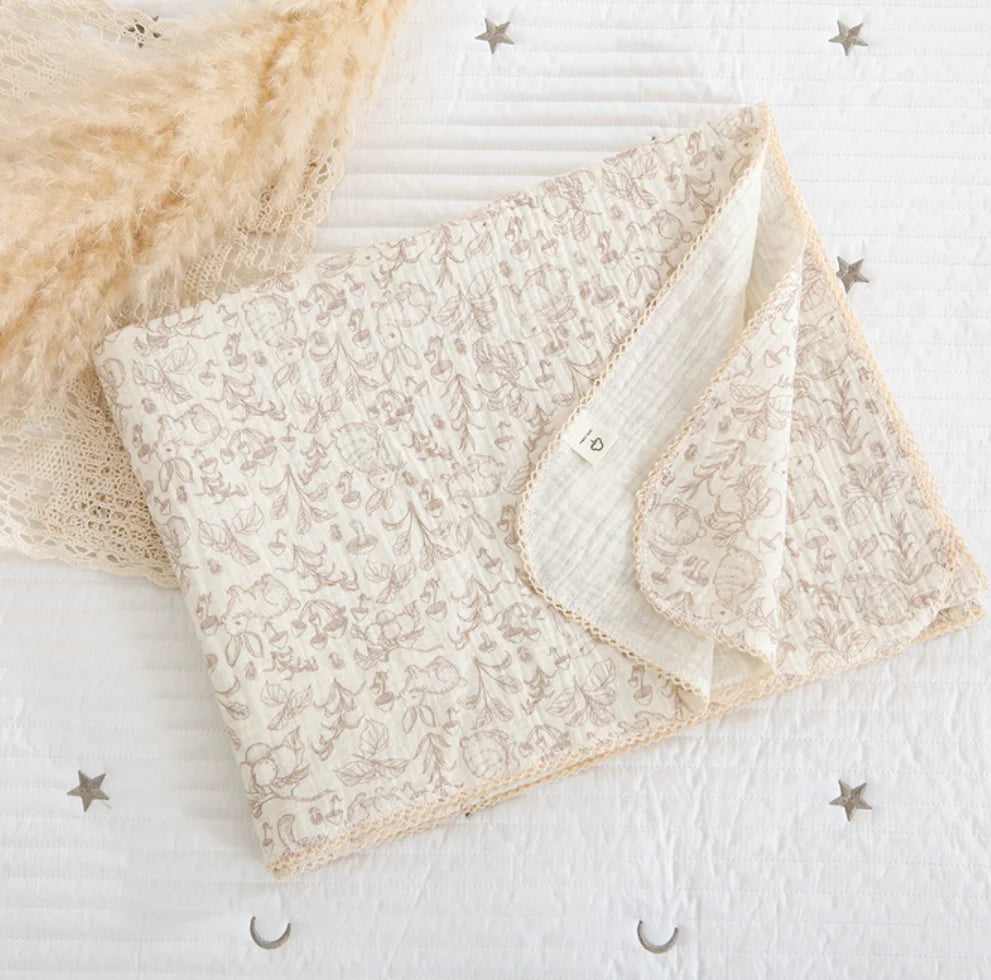 Muslin Floral Baby Blanket