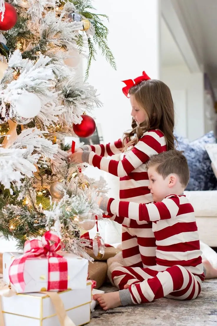 Cranberry Stripe Family Pajamas