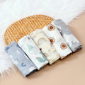 5-Piece Bamboo Cotton Muslin Burp Cloth Set – 23.6 × 23.6 in (60 × 60 cm) - Sunny