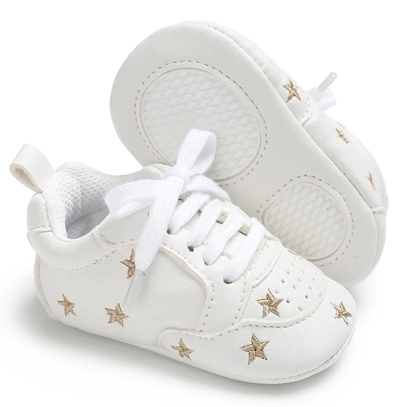 Gold Star Lace-Up Little Steps baby sneakers