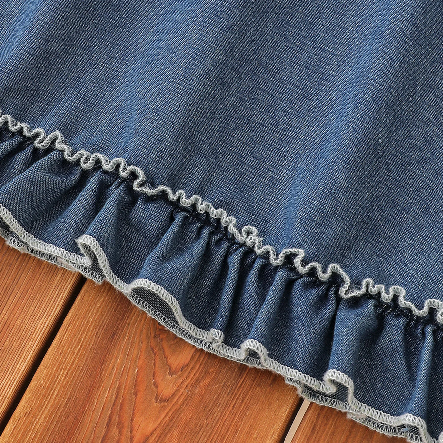 Clara Ruffle Denim Dress – detail 3