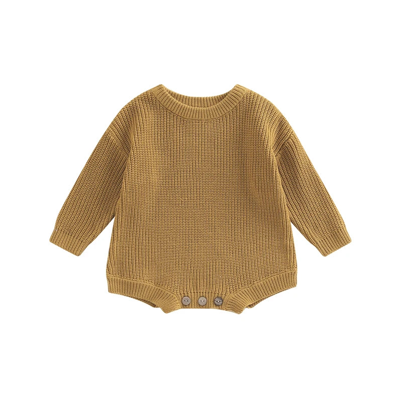 Knitted Long Sleeve Baby Romper, product view 8