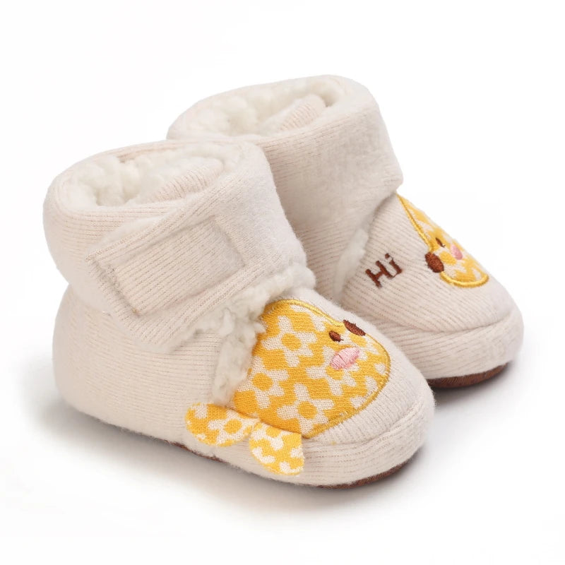 Cream Giraffe soft cartoon baby first walker shoes