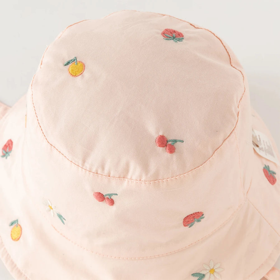 Pink Floral Fisherman Hat displayed on white background
