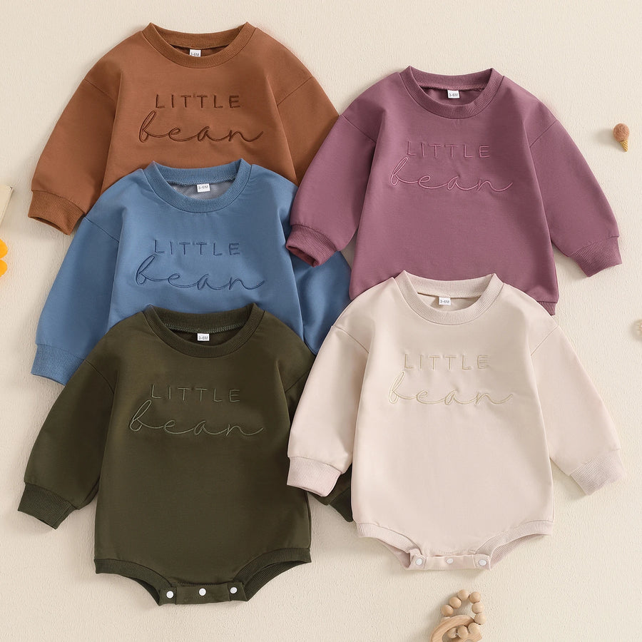 Letter Embroidery Romper with Long Sleeves for Baby