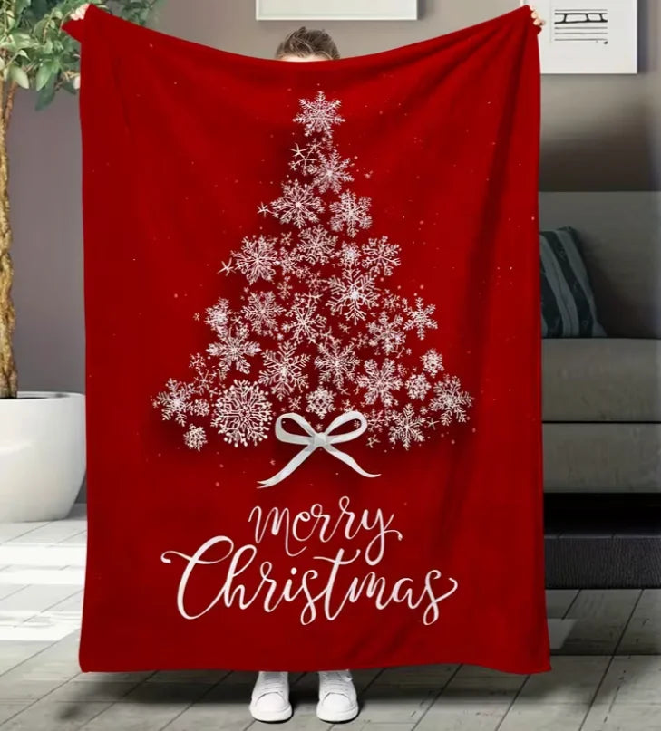 Snowflake Christmas Tree Throw Blanket