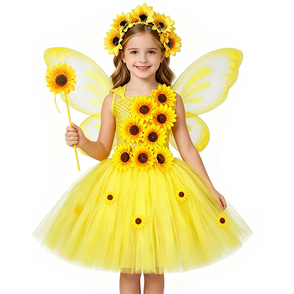Belle Colette Forest Fairy Sunflower Dress Costume