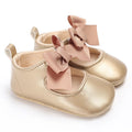 Gold Pink Ribbon Mary Jane baby first walkers