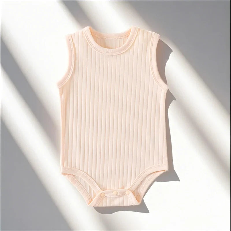 Breathable Sleeveless Ribbed Bodysuit Set