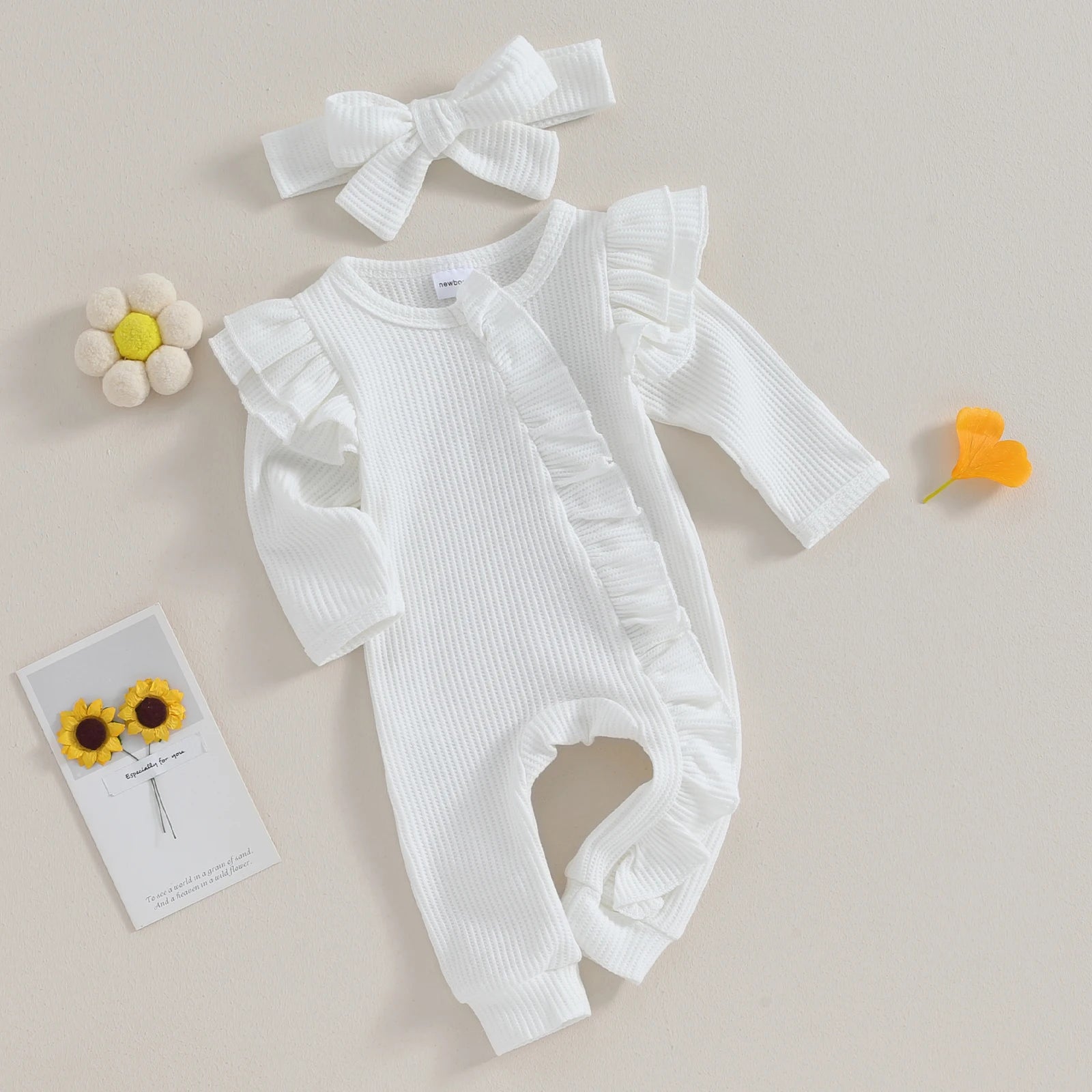 Snowberry Ruffle Bow Romper
