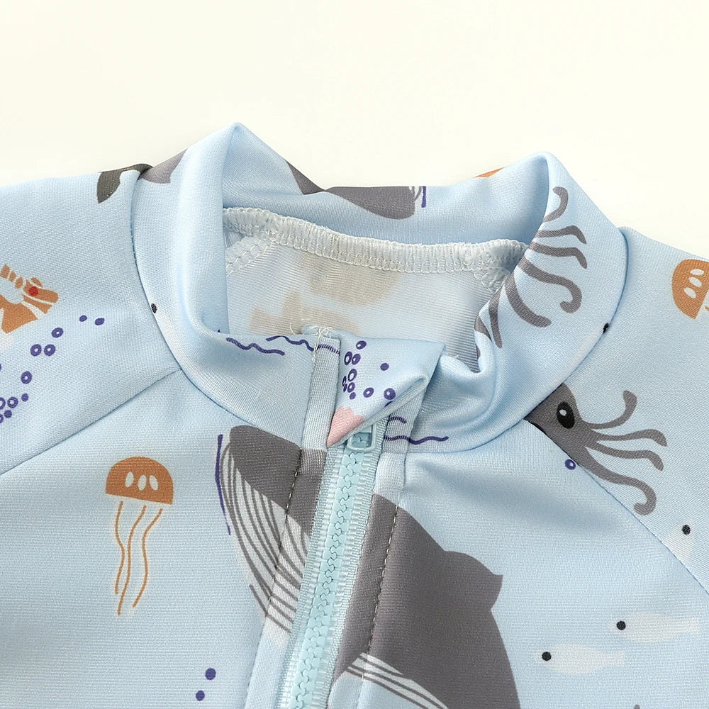 Sunlit Swim Romper - Ocean