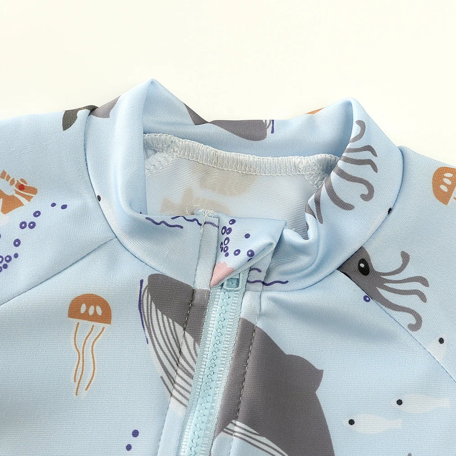 Sunlit Swim Romper - Ocean, product view 3
