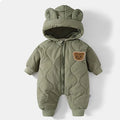 Fur Lined Cartoon Bear Romper