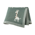 Giraffe Knit Baby Blanket - Green