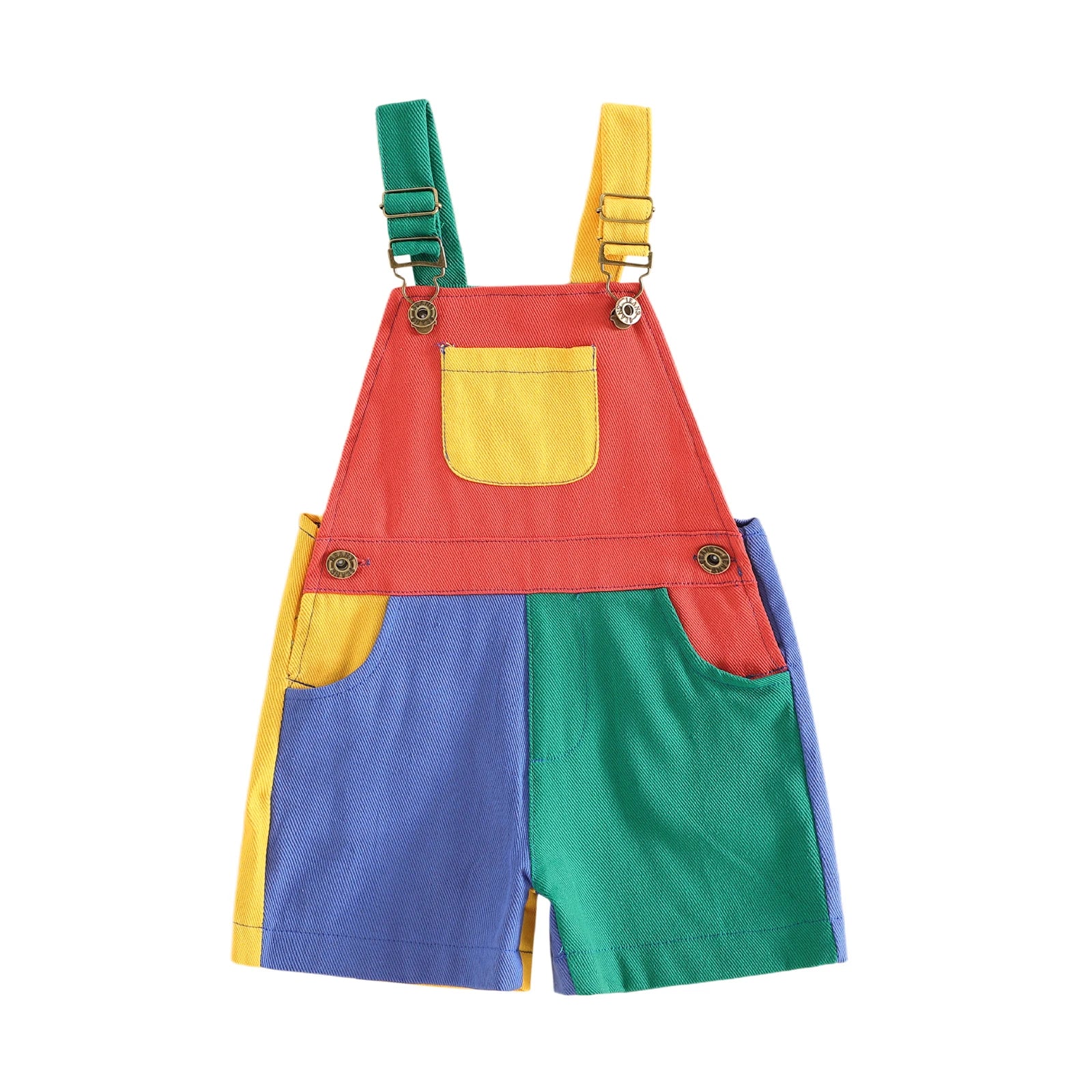 Sage and cream overall shorts laid flat
