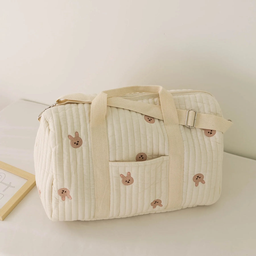 Large Capacity Mommy Tote Bag shown with baby items organized inside