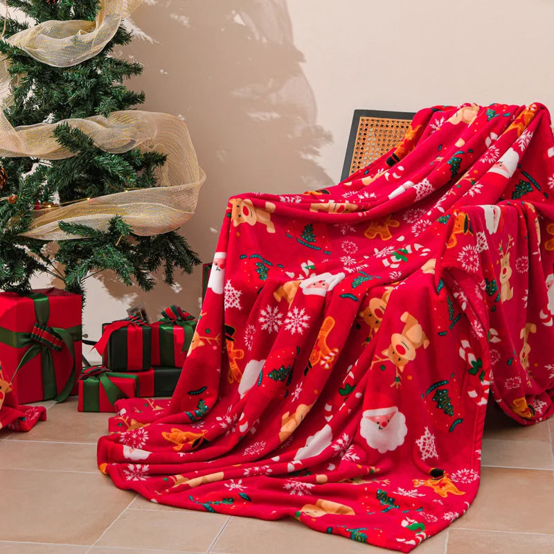 Red Christmas Characters Throw Blanket