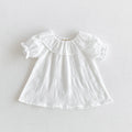 Baby Girl's Blouse Summer Cotton Breathable Shirt Tops Clothing for Girls Versatile Ruffle Collar Short Sleeved T-shirt