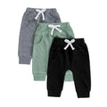 Elastic Waist Solid Color Baby Pants