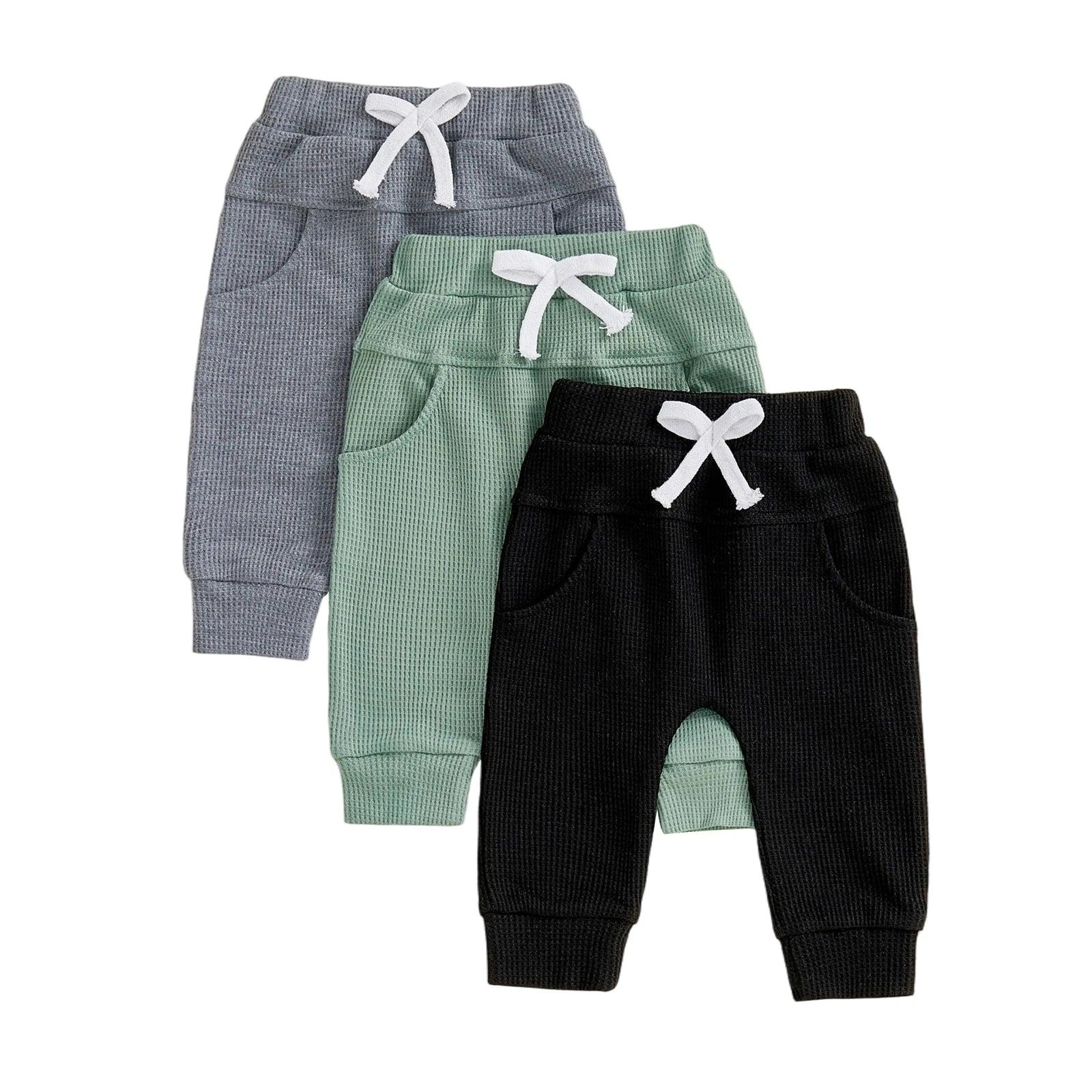 Elastic Waist Solid Color Baby Pants