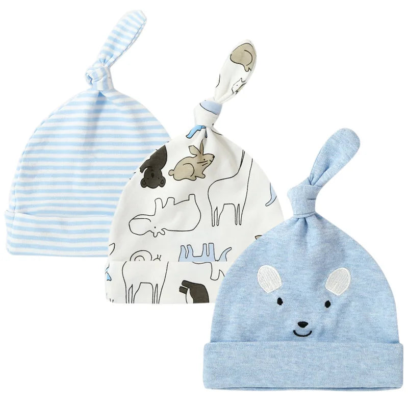 Cotton Cartoon Baby Cap Set