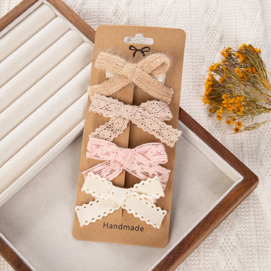 Lace Trim Hair Bow Set, product view 4