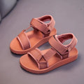 Dusty rose sport sandals with hook-and-loop straps