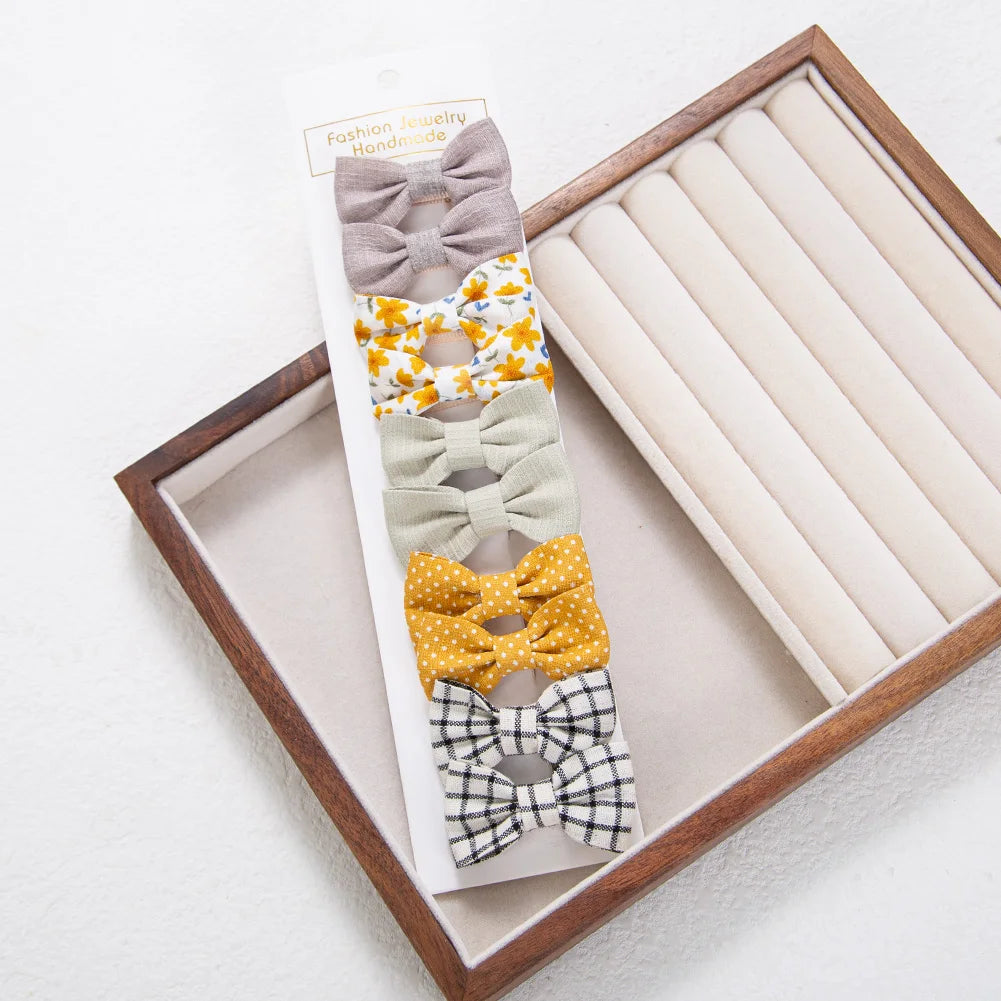 Mini Hair Bow Set with Secure Clips for Babies