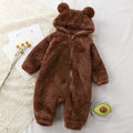 Zipper Closure on Plush Bear Romper