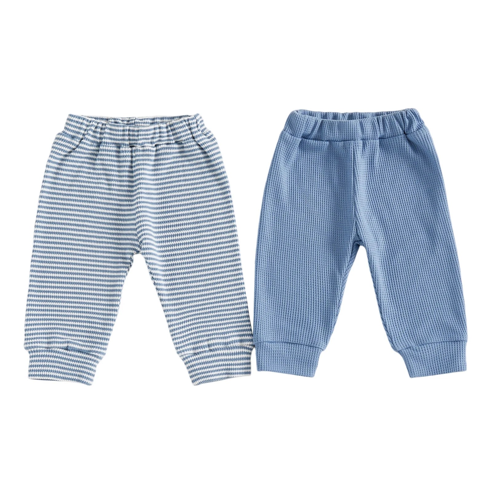 Striped & Solid Pants Set