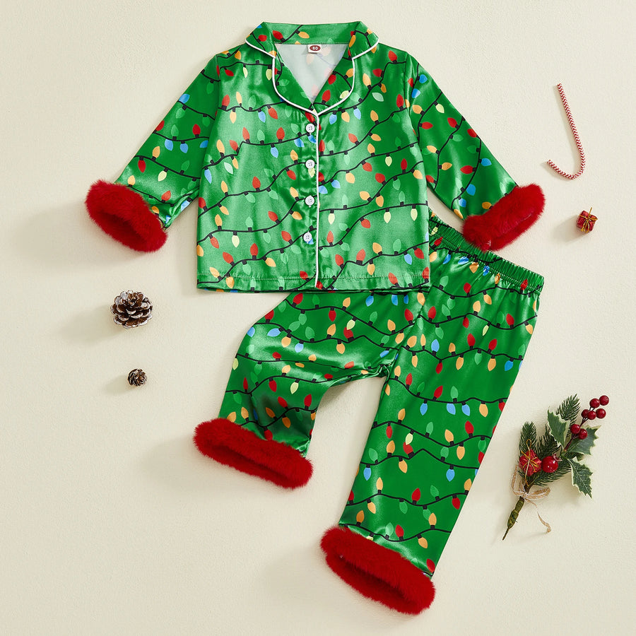 Holiday Lights Satin Pajama Set