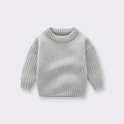 Soft Knit Cotton Sweater - Gray, product view 2