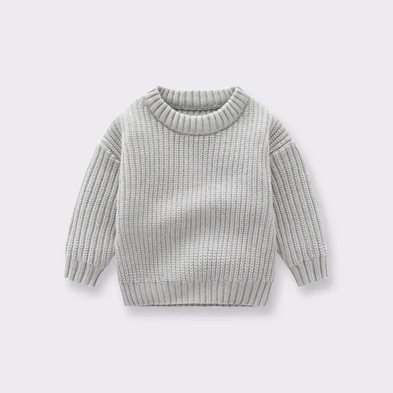 Soft Knit Cotton Sweater - Gray, product view 2