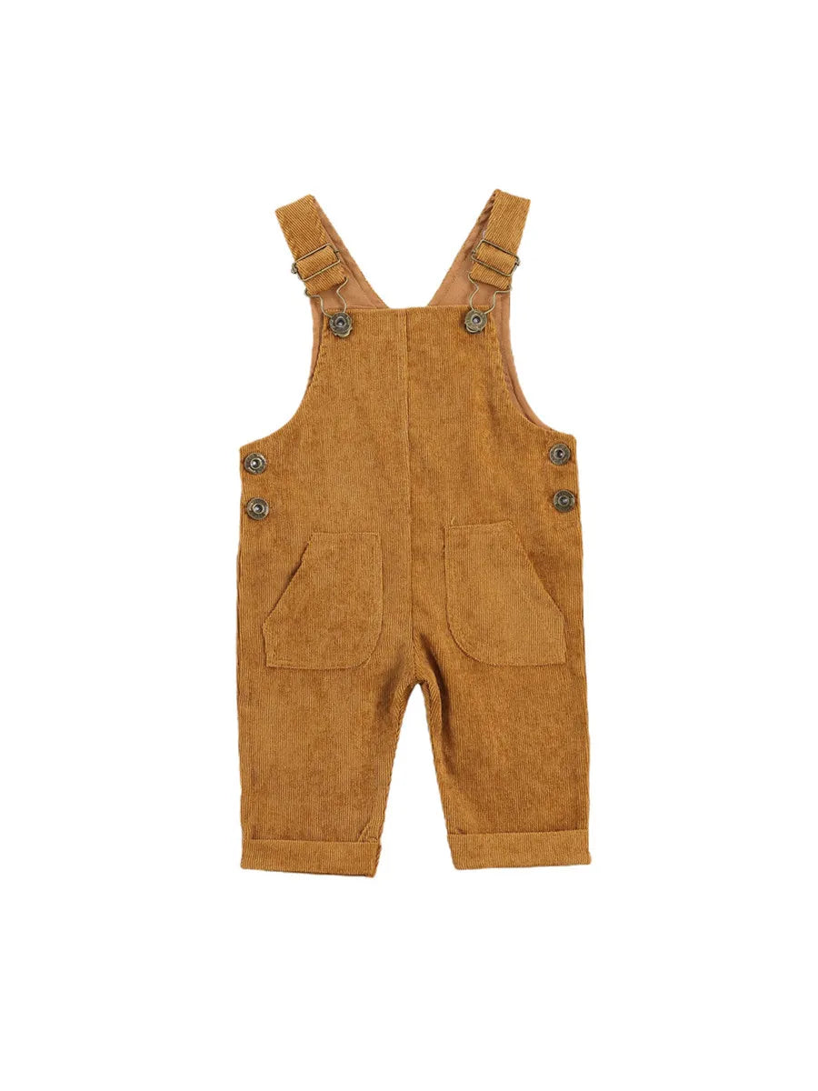 Baby Wearing Green Suspender Pants Jumpsuit