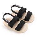 Black Pom-Pom soft sole baby sandals