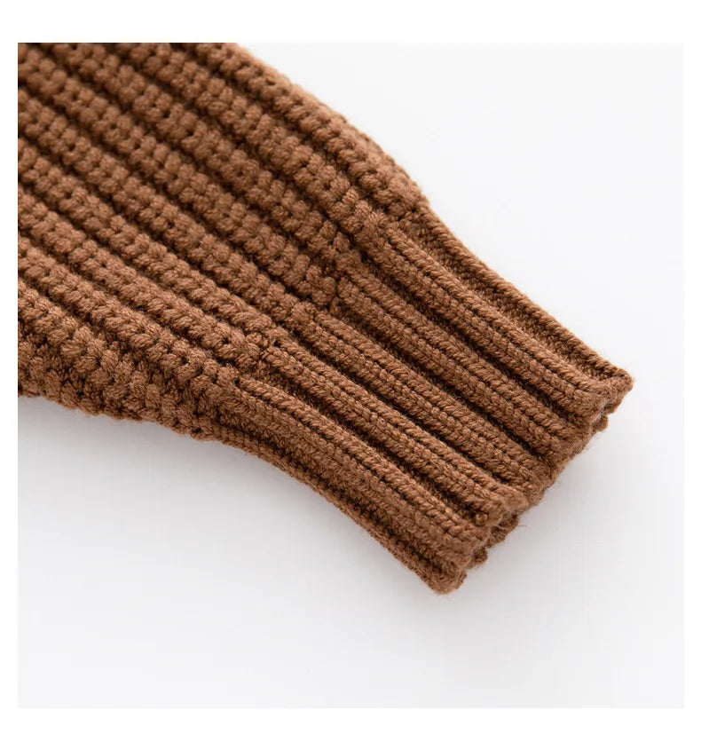 Soft Knit Cotton Sweater - Brown, product view 4