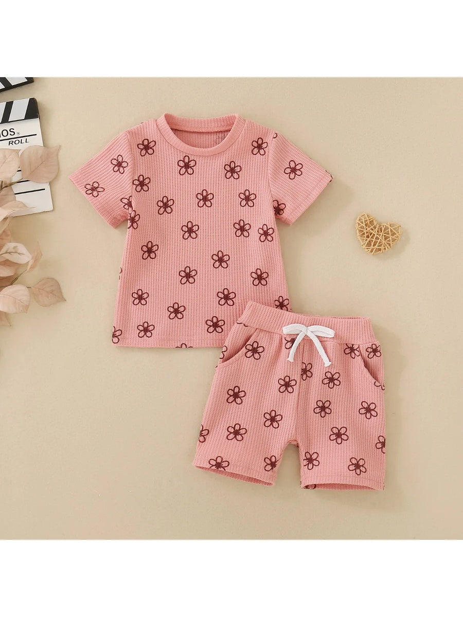 Petite Fleur Pink Tee & Shorts Set – detail 7