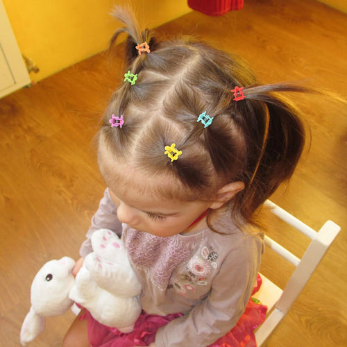 Close-up of Mini Cartoon Hair Clips with Claw Style