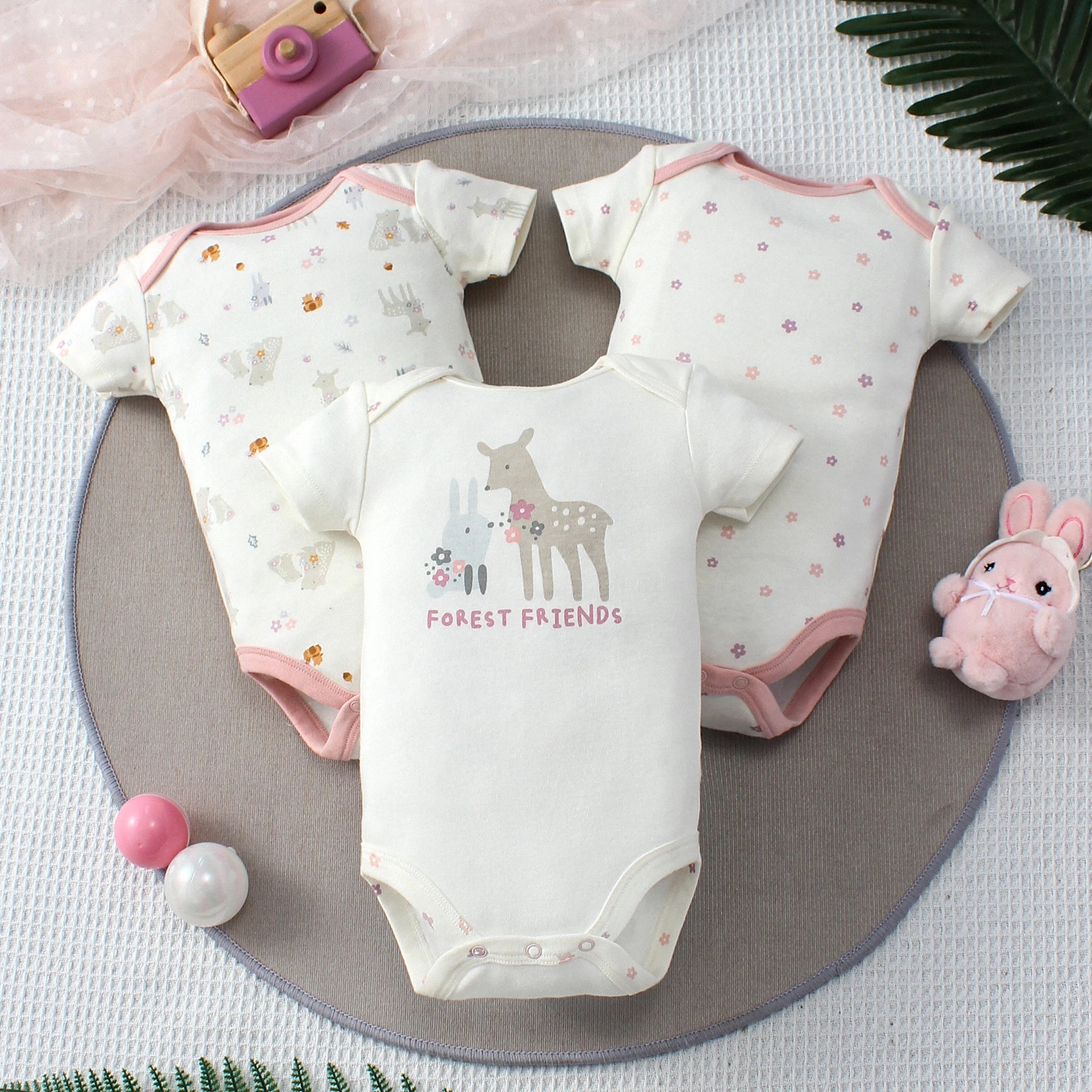 Girly Gentle Bodysuit Set (3-Pack)
