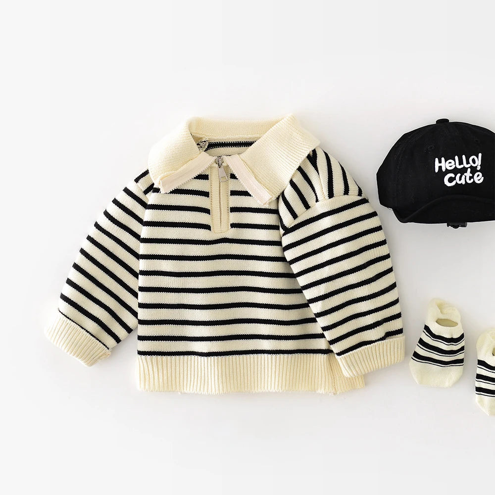 Classical striped baby knitwear sweater cardigan by LILIGIRL