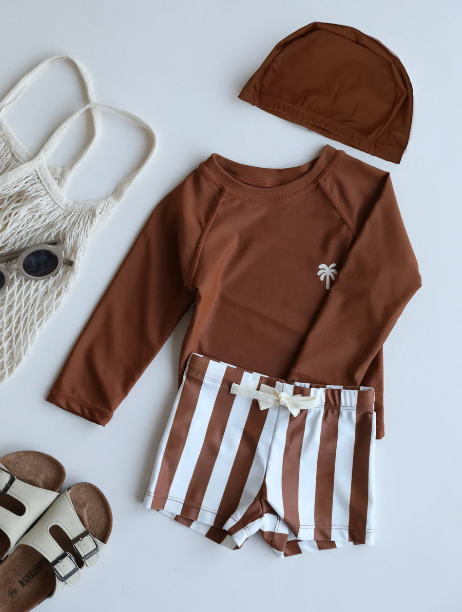 Printed Long Sleeve Swimwear Set for Toddlers