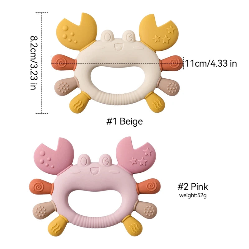 Crab-Shaped Silicone Baby Teether, product view 6