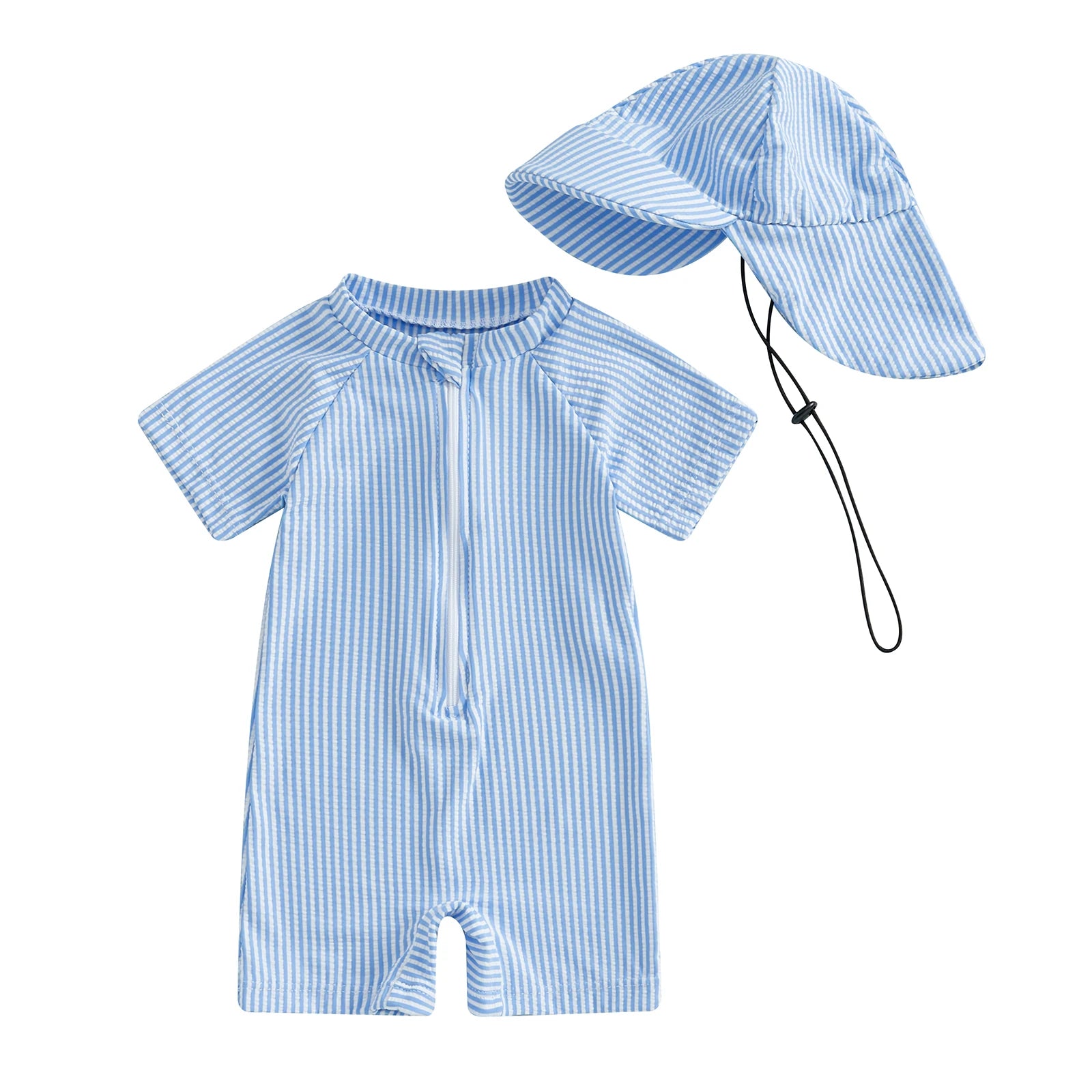 Striped Rash Guard Swim Set