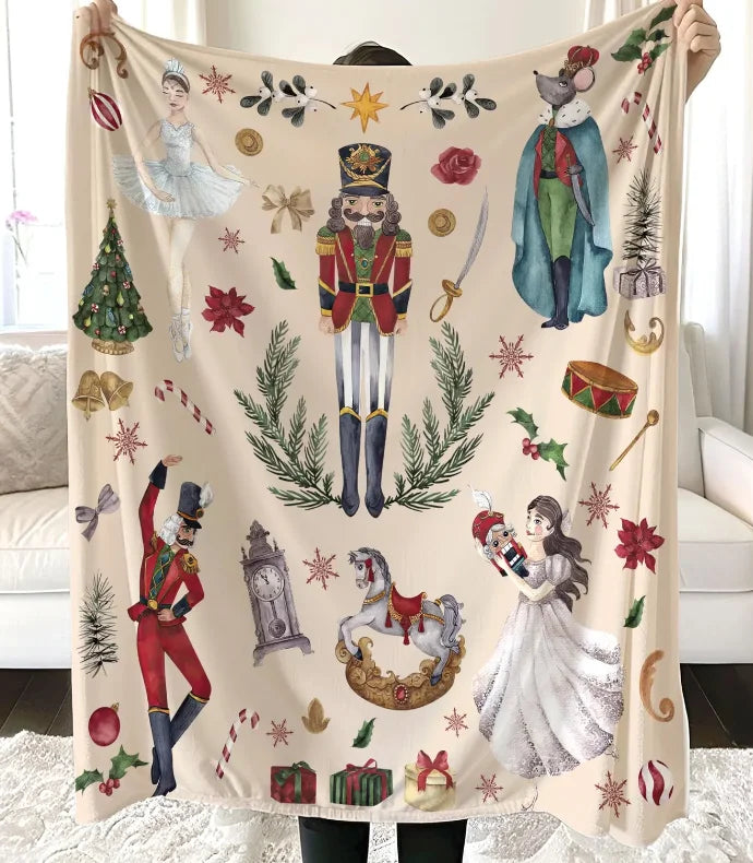 Vintage Nutcracker Throw Blanket