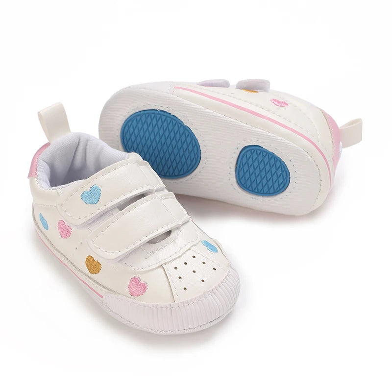 Multicolor Heart Velcro Sport Little Steps baby sneakers