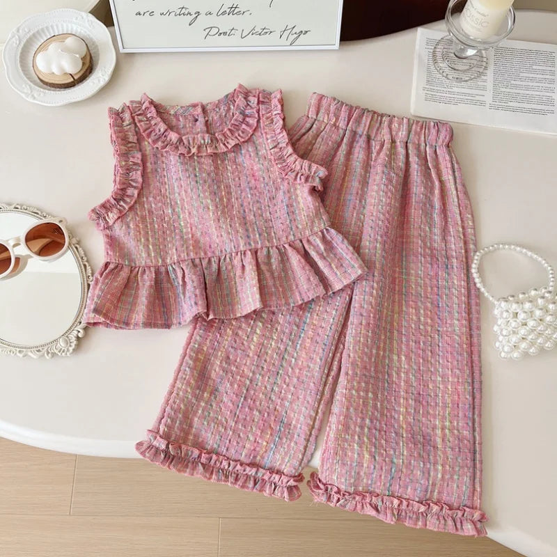 Blush Gingham Baby Set - Pants, product view