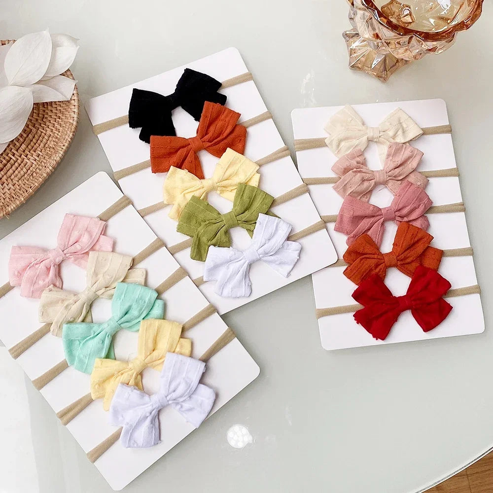 Solid Color Ribbon Headband Set