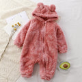 Beige Color Variant of Plush Bear Hooded Romper