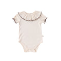 Baby Girls' Summer Triangular Bodysuit Pure Cotton Ruffled Collar Thin Trendy Clothing for Baby Girls